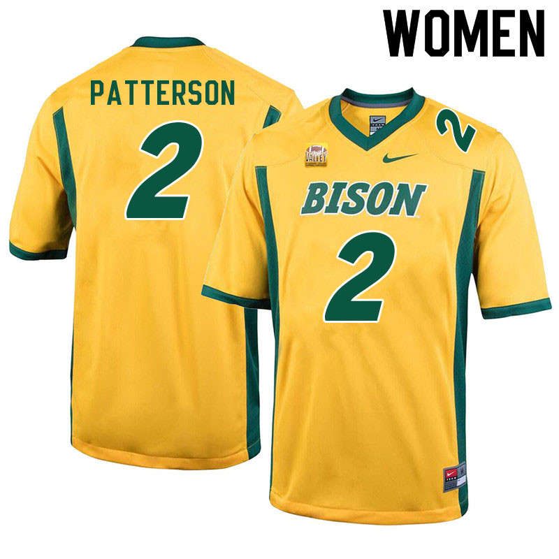 Women #2 Quincy Patterson North Dakota State Bison College Football Jerseys Sale-Yellow - Click Image to Close
